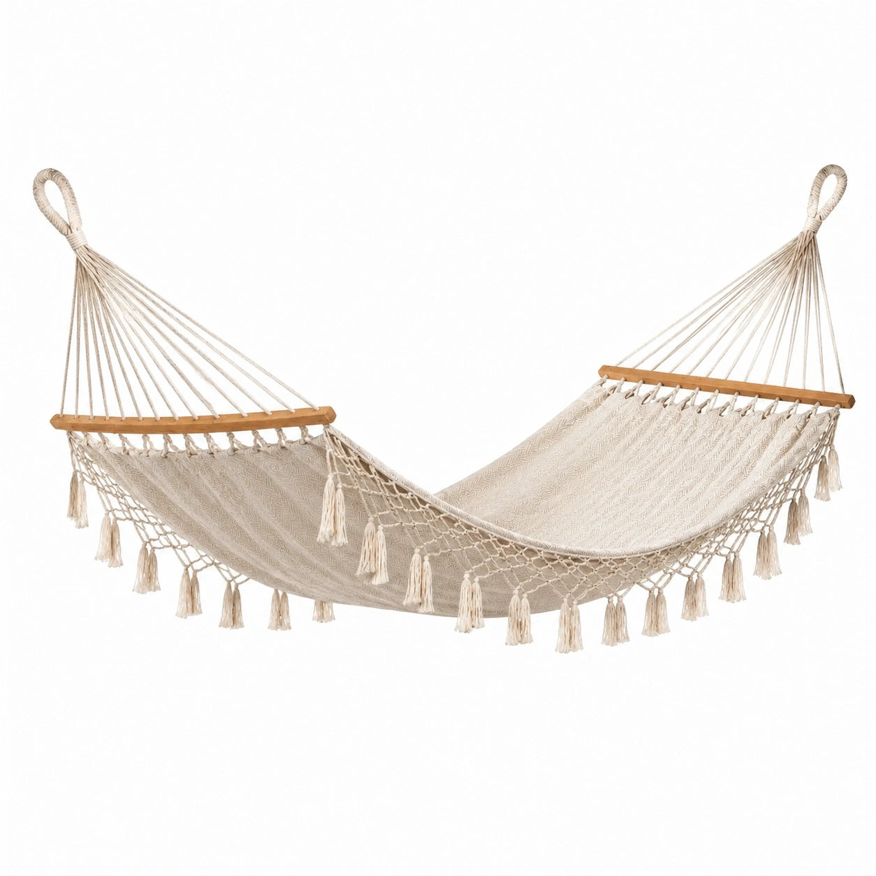 Amaca in Cotone con Frange Beige