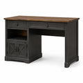 Scrivania in legno e metallo nero con cassetti e armadietto 120cm