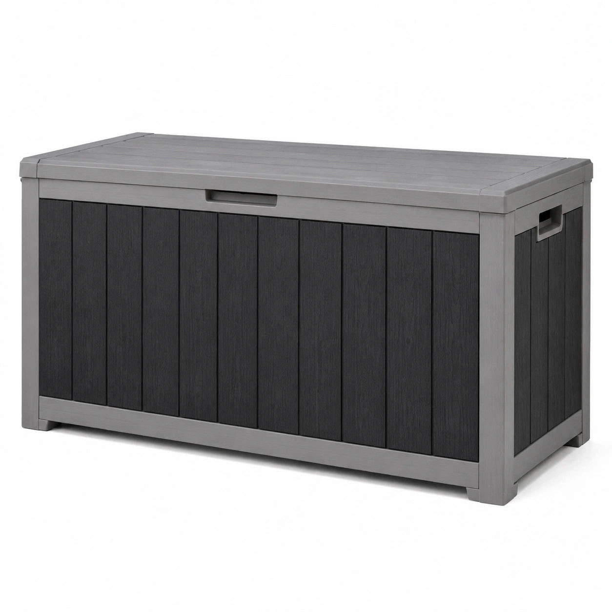Baule in plastica legno-composito grigio antracite 120x60x60 cm