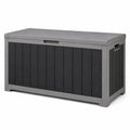Baule in plastica legno-composito grigio antracite 120x60x60 cm