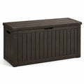 Baule da giardino in plastica marrone 120x45x60 cm