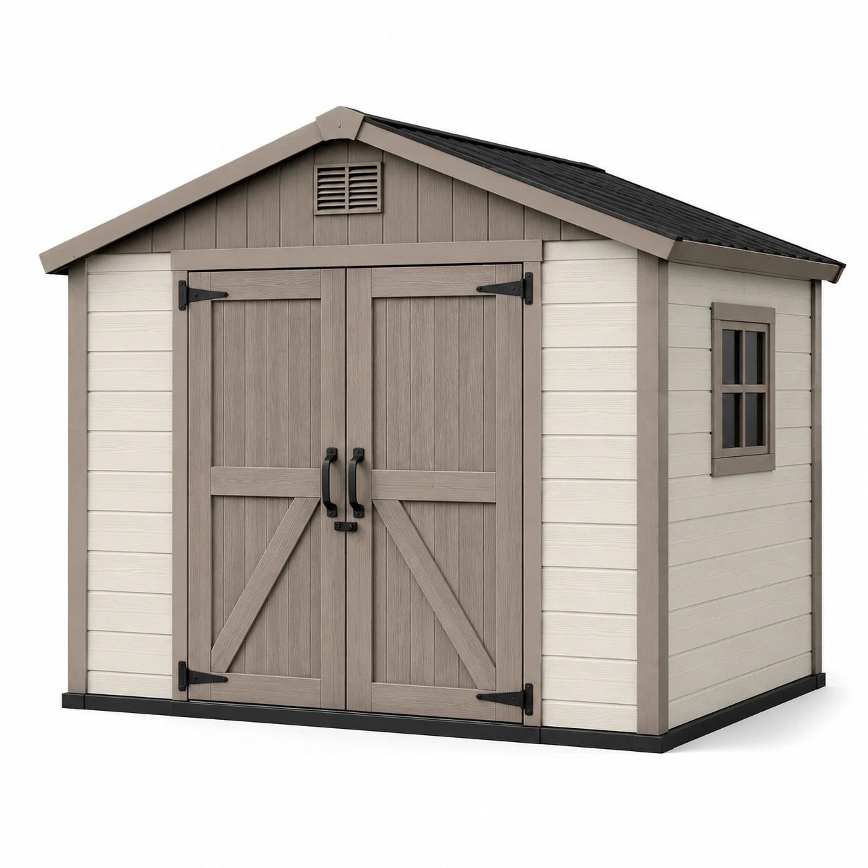 Casetta da giardino in plastica beige e grigio