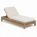 Lettino prendisole in legno e poliestere beige