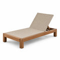 Lettino prendisole in legno di teak e fibra sintetica beige